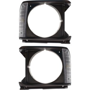 Headlight Door Pair/Set for Toyota Pickup, 1979-1981, Right (Passenger) and Left (Driver) Included, 2WD (Two-Wheel Drive), Gray Replacement