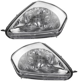 Headlight Assembly for Mitsubishi Eclipse 2002-2005, Right (Passenger) and Left (Driver), Halogen, From February 2002, Replacement Pair/Set