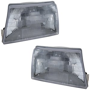 Headlight Assembly Pair/Set for Mazda Pickup 1998-2000, Right (Passenger) and Left (Driver), Halogen Replacement