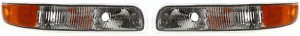 Park Light Lens and Housing Pair/Set for Chevrolet Silverado (1999-2002), Tahoe (2000-2006) - Right (Passenger) and Left (Driver) Replacement