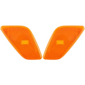 Front Side Marker Light Lens and Housing for 1997-2006 Jeep Wrangler, Replacement Pair/Set including Right (Passenger) and Left (Driver) Side Marker Lights