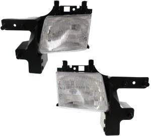 Headlight Assembly for Dodge Full Size Van 1998-2003, Right (Passenger) and Left (Driver), Halogen Replacement Pair/Set