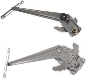 Front Window Regulator Pair/Set for Toyota Pickup 1989-1995 and Toyota 4Runner 1990-1995, Manual Crank Type, Right (Passenger) and Left (Driver) Replacement