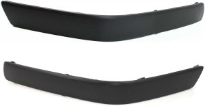 Front Bumper Impact Molding Pair/Set for 1995-1997 Toyota Tercel, Right (Passenger) and Left (Driver) Side, Plastic, Black, Replacement