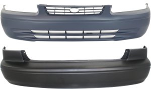 Front and Rear Bumper Cover Set for 1997-1999 Toyota Camry, Primed (Ready to Paint), Replacement