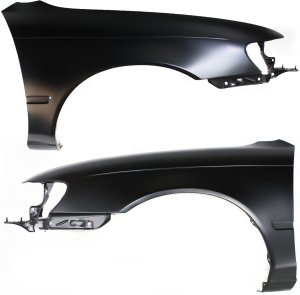 Front Fender Pair/Set for 1993-1997 Toyota Corolla Sedan/Wagon, Right (Passenger) and Left (Driver), Primed (Ready to Paint), Fits Japan/USA Built Vehicle, Replacement