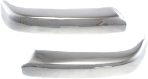 Front Bumper End Pair/Set for 1998-2000 Toyota Tacoma, Right (Passenger) and Left (Driver) Sides, Chrome Trim, Compatible with Prerunner Model, Replacement