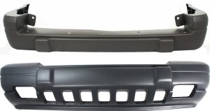 Front and Rear Bumper Cover Set for 1996-1998 Jeep Grand Cherokee Laredo Model, Textured Finish, Replacement