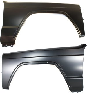 Front Fender Pair/Set for 1984-1996 Jeep Cherokee/1984-1990 Wagoneer, Right (Passenger) and Left (Driver), Primed (Ready to Paint) - Replacement