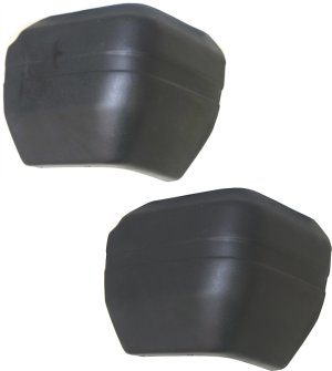 Rear Bumper End Pair/Set for 1984-1990 Jeep Wagoneer and 1984-1996 Cherokee, Right (Passenger) and Left (Driver), Textured without Tire Mount Holes Replacement