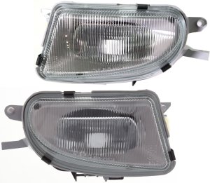 Front Fog Light Assembly Pair/Set for Mercedes-Benz C43 AMG 1998-2000, E430 2000-2002, Left (Driver) and Right (Passenger) Replacement