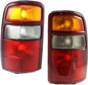 Tail Light Lens and Housing Pair/Set for 2000-2003 Chevrolet Suburban, Right (Passenger) and Left (Driver) Replacement