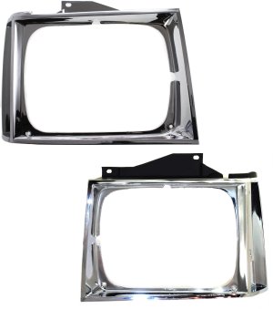Headlight Door Pair/Set for Chevrolet S10 Pickup 1982-1990, Right (Passenger) and Left (Driver) Included, Chrome Replacement
