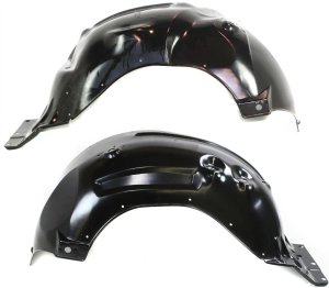 Pair/Set - Inner Fender for Chevrolet S10 Pickup 1994-2004 / Blazer 1995-2005, Right (Passenger) and Left (Driver) Wheelhouse Panel, Steel, Black, Replacement Set