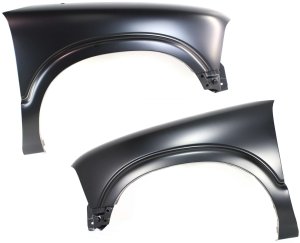 Front Fender Pair/Set for 1994-2004 Chevrolet S10 Pickup/1995-2005 Blazer, Right (Passenger) and Left (Driver), Primed (Ready to Paint), without Flare Holes, excluding ZR2 Package (Wide Stance Suspension) Replacement