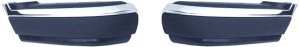 Front Bumper End Pair/Set for 1994-1997 Chevrolet S10 Pickup, Right (Passenger) and Left (Driver) Sides, Primed (Ready to Paint), with Side Molding Holes - Replacement
