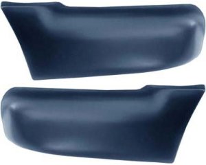 Pair/Set - Front Bumper End for Chevrolet S10 Pickup 1994-1997, Right (Passenger) and Left (Driver), Primed (Ready to Paint), without Side Molding Holes, Replacement Set