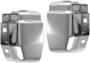 Front Bumper End Pair/Set for 1986-1992 Nissan Hardbody, Right (Passenger) and Left (Driver), Chrome, without Pad Holes, Replacement