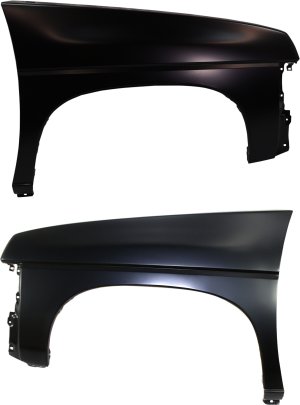 Front Fender Pair/Set for 1989-1997 Nissan Pickup, Right (Passenger) and Left (Driver) Side, Primed (Ready to Paint), RWD, Replacement