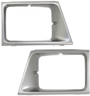 Headlight Door Pair/Set for Ford E-150 Econoline 1992-1996 & E-350 Econoline Club Wagon 1992-1996, Right (Passenger) and Left (Driver), Silver Replacement