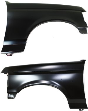 Front Fender Pair/Set for Ford F-Series 1987-1991 Right (Passenger) and Left (Driver), Primed (Ready to Paint), Replacement - fits F-150, F-250, F-350 model vehicles
