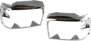 Headlight Door Pair/Set for Ford F-Series 1992-1997, Chrome, Right (Passenger) and Left (Driver) Replacement - Fits F-150, F-250, F-350.