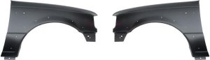 Front Fender Pair/Set for Ford Ranger 1993-1997, Right (Passenger) and Left (Driver), Primed (Ready to Paint) with Wheel Opening Molding Holes, Replacement