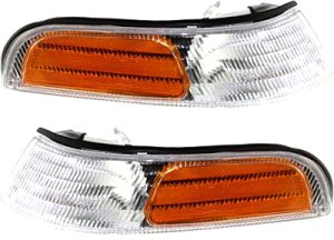 Corner Light Pair/Set for 1992-1997 Ford Crown Victoria, Right (Passenger) and Left (Driver), Lens and Housing Pair/Set, Replacement