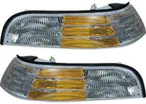 Corner Light Pair/Set for Ford Crown Victoria 1992-1997, Right (Passenger) and Left (Driver), Lens and Housing Replacement, Pair/Set of 2