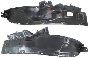 Front Fender Liner Pair/Set for 1999-2004 Nissan Pathfinder, Right (Passenger) and Left (Driver), Rear Section, From 12-1998 Replacement