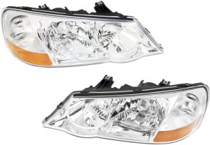 Headlight Pair/Set for Acura TL 2002-2003 Right (Passenger) and Left (Driver), Lens and Housing, Xenon, w/o HID Pair/Set, Replacement