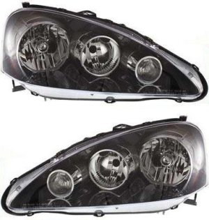Headlight Lens and Housing Pair/Set for Acura RSX 2005-2006, Right (Passenger) and Left (Driver), Replacement