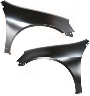 Front Fender Pair/Set for 2002-2006 Acura RSX, Right (Passenger) & Left (Driver), Primed (Ready to Paint), without Hole, Replacement