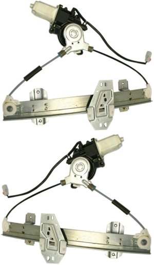 Power Rear Window Regulator Pair/Set for RL 1998-2004, Right (Passenger) and Left (Driver), with Motor, Replacement