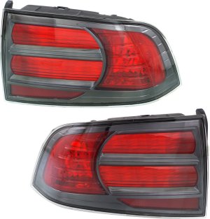 Tail Light Pair/Set for Acura TL Type S Model 2007-2008, Right (Passenger) and Left (Driver), Lens and Housing, Replacement