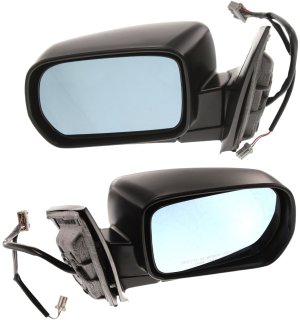 Pair/Set - Right (Passenger) and Left (Driver) Power Mirrors for Acura MDX 2002-2006, Manual Folding, Heated, Paintable, with Memory, and Touring Package, 12H11P Replacement
