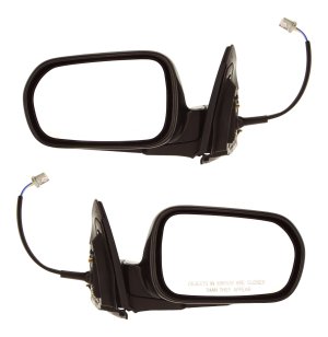 Power Mirror Pair/Set for Acura RSX 2002-2003, Right (Passenger) and Left (Driver), Manual Folding, Non-Heated, Paintable Replacement