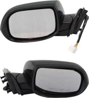 Replacement Mirror Pair/Set for 2009-2014 Acura TSX Sedan/Wagon, Right (Passenger) and Left (Driver), Power, Manual Folding, Heated, Paintable with Memory and Signal Light