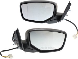 Power Mirror Pair/Set for 2013-2018 Acura ILX, Manual Folding, Heated, Paintable, Right (Passenger) and Left (Driver) Replacement