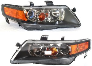 Headlight Lens and Housing Pair/Set for Acura TSX 2006-2008, Right (Passenger) and Left (Driver) Replacement