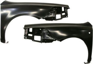 Front Fender Pair/Set for Chevrolet Malibu 2008-2012, Right (Passenger) and Left (Driver), Primed (Ready to Paint), with Side Marker Light Hole Replacement