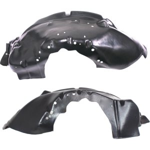 Front Fender Liner Pair/Set for Chevrolet Colorado/Canyon 2007-2012, Right (Passenger) and Left (Driver), Outer Section, Plastic Material, Vacuum Form Process, Replacement