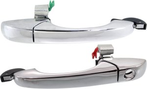 Front Door Handle Pair/Set for Chrysler Sebring 2007-2010, Grand Caravan 2008-2020, Right (Passenger) and Left (Driver), Outside, All Chrome Replacement