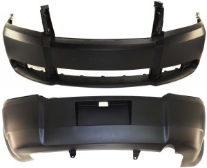 Front and Rear Bumper Cover Set for 2008-2010 Dodge Avenger, Set of 2, Primed (Ready to Paint), Replacement Set