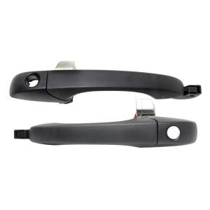 Pair/Set - Front Exterior Door Handle for Dodge Compass/Patriot 2007-2017, Right (Passenger) and Left (Driver), Textured Black with Keyhole, Replacement Set