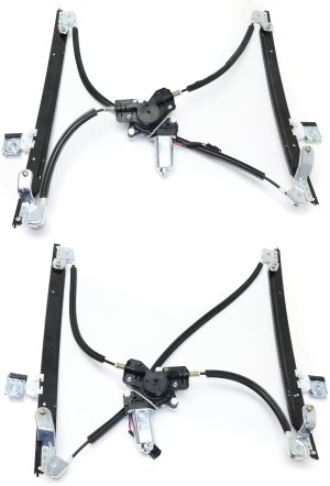 Front Window Regulator with Motor for 2004-2007 Dodge Grand Caravan & Chrysler Town & Country, Right (Passenger) and Left (Driver) Power Replacement Pair/Set