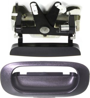 Tailgate Handle Lever and Bezel Set for 1997-2011 Dodge Dakota and 2006-2009 Raider, Textured Black, Without Keyhole, Plastic Replacement