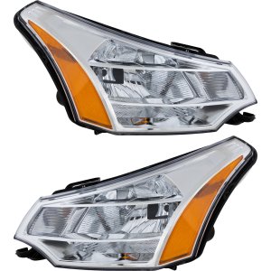Headlight Assembly for Ford Focus 2008-2011, Right (Passenger) and Left (Driver), Halogen, Replacement Pair/Set