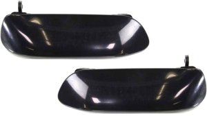 Front Exterior Door Handle Pair/Set for 1999-2004 Ford Mustang, Right (Passenger) and Left (Driver), Paint to Match, without Keyhole, Replacement