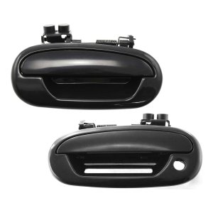 Exterior Front Door Handle for 1997-2004 Ford F-Series, 1997-2002 Expedition, Right (Passenger) and Left (Driver), Smooth Black Replacement Pair/Set. Models: for F-150, F-250, F-350, Expedition.